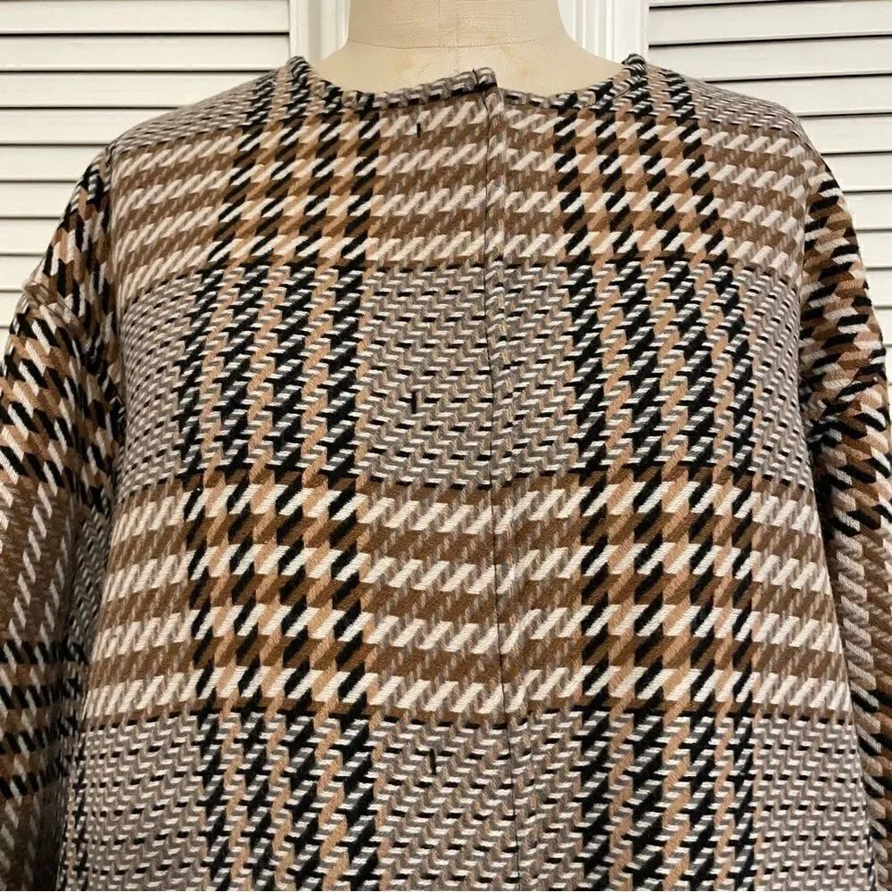 J.Jill Glen Plaid Snap-Front Wool Blend Jacket Sz-MP